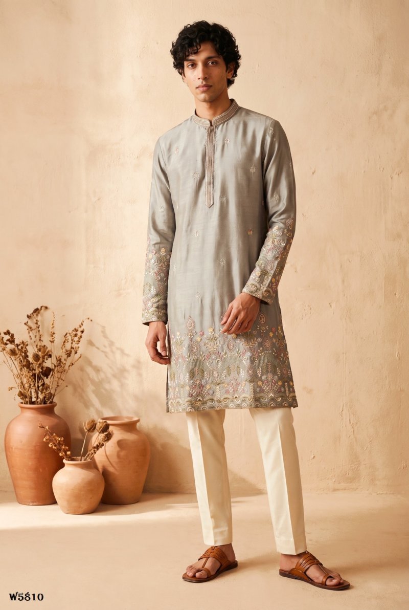 Outluk Wedding Vol 58 Silk Mens Kurta With Pajama 